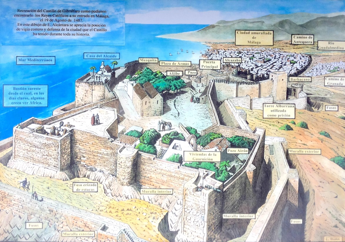 Ilustración de Tres monumentos emblemáticos de Málaga