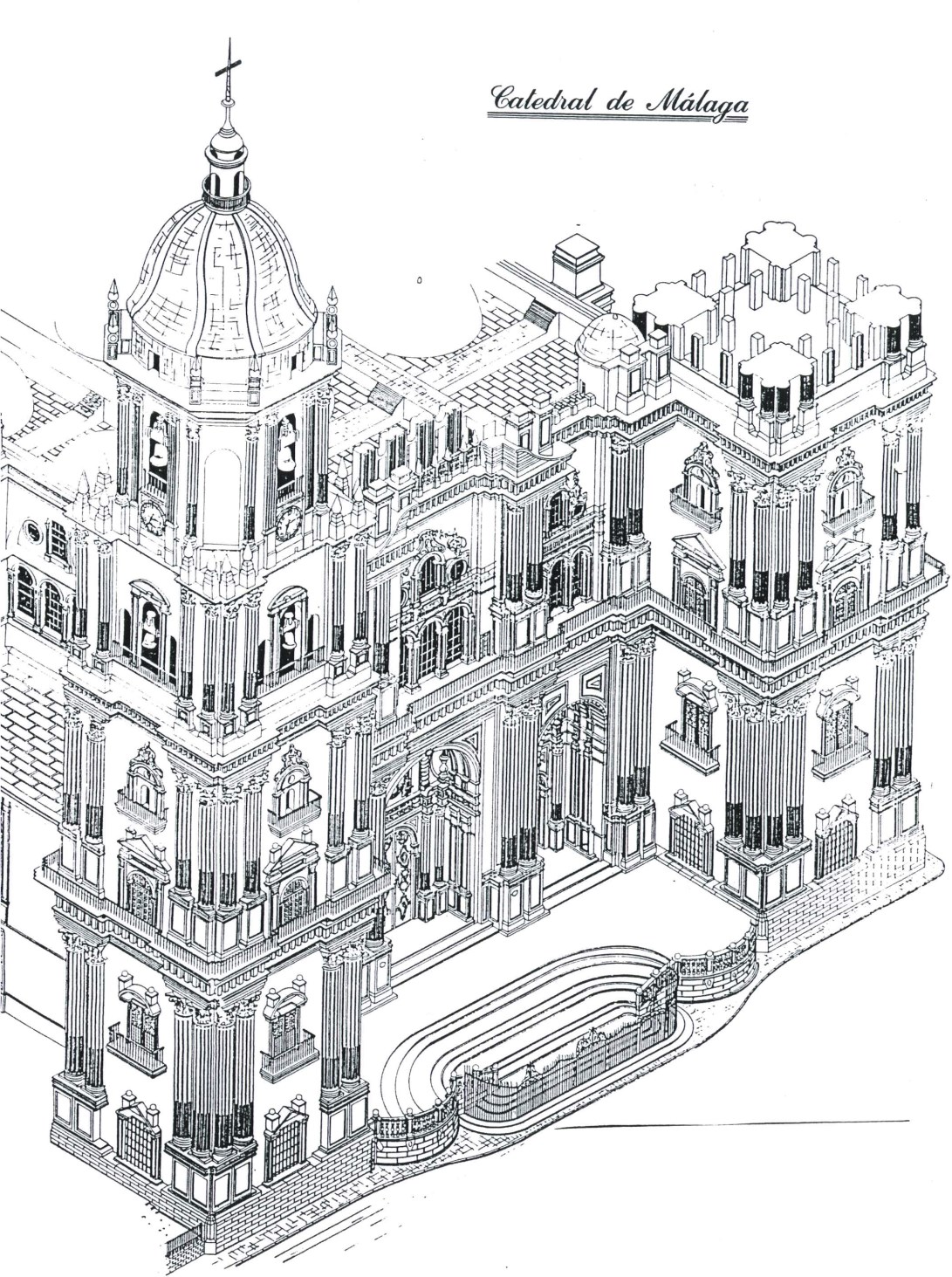Ilustración de Tres monumentos emblemáticos de Málaga