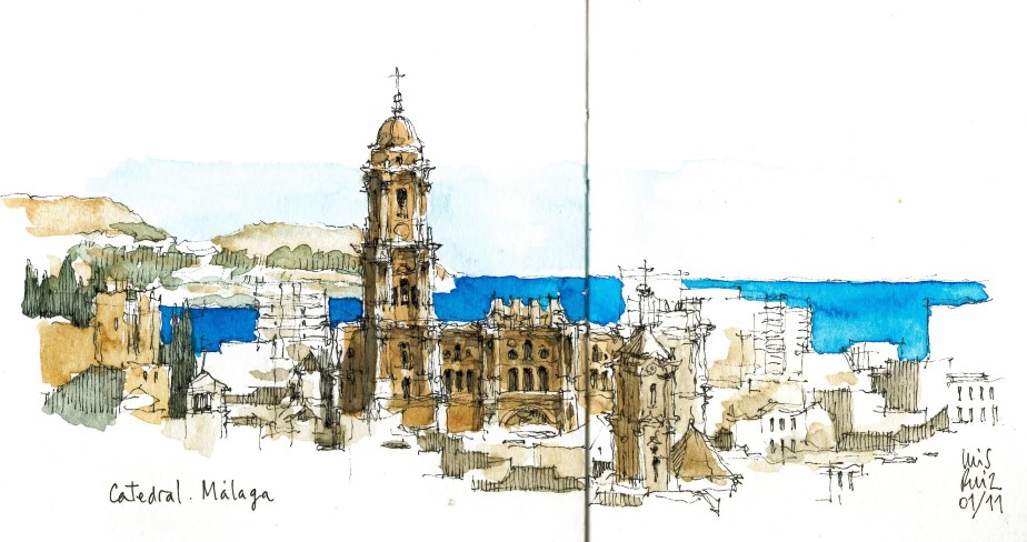 Ilustración de Málaga antes · mapas, fotos y dibujos