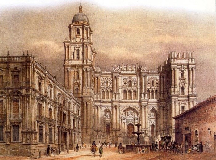 Ilustración de Málaga antes · mapas, fotos y dibujos