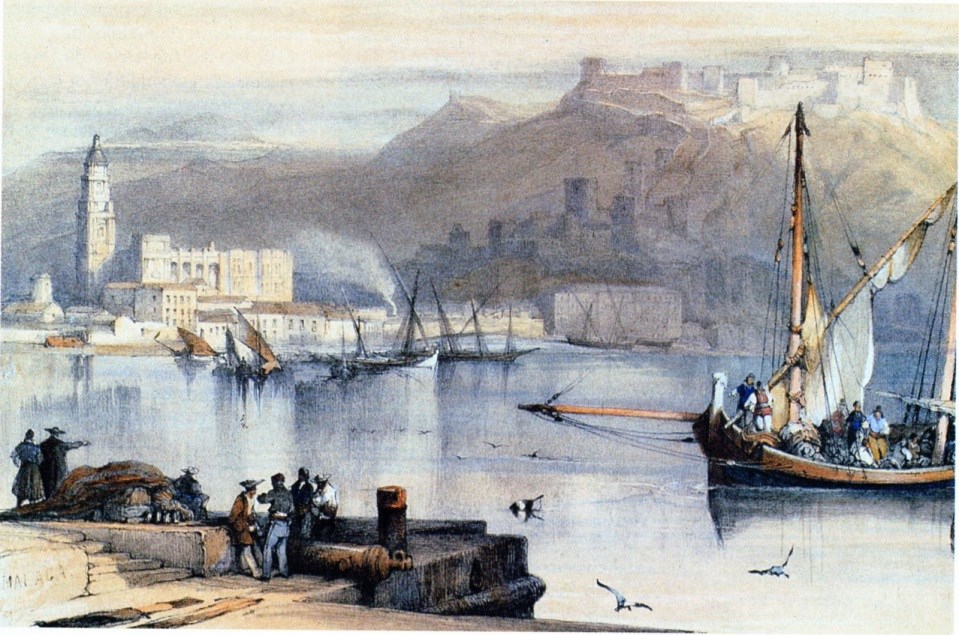 Ilustración de Málaga antes · mapas, fotos y dibujos