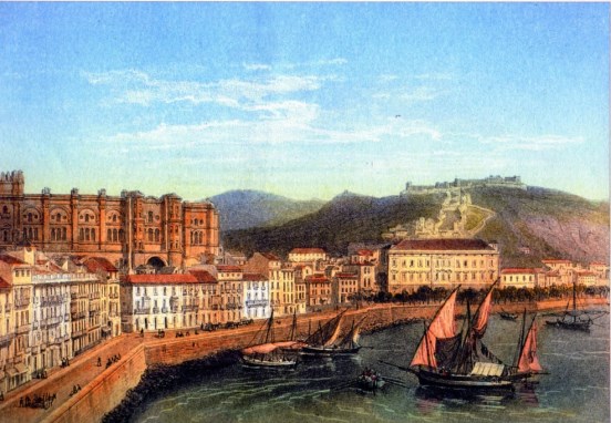 Ilustración de Málaga antes · mapas, fotos y dibujos