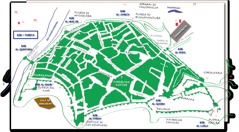 Ilustración de Málaga antes · mapas, fotos y dibujos