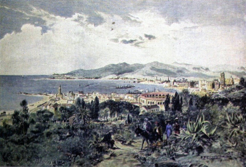 Ilustración de Málaga antes · mapas, fotos y dibujos