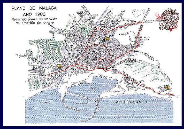 Ilustración de Málaga antes · mapas, fotos y dibujos