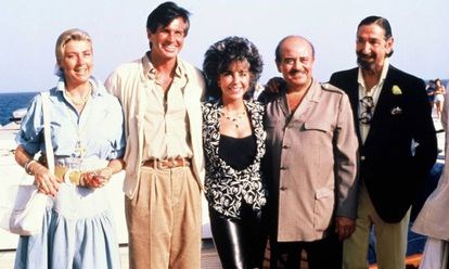 Margit Ohlson, George Hamilton, Elizabeth Taylor, Adnan Khashoggi y Jaime de Mora y Aragón